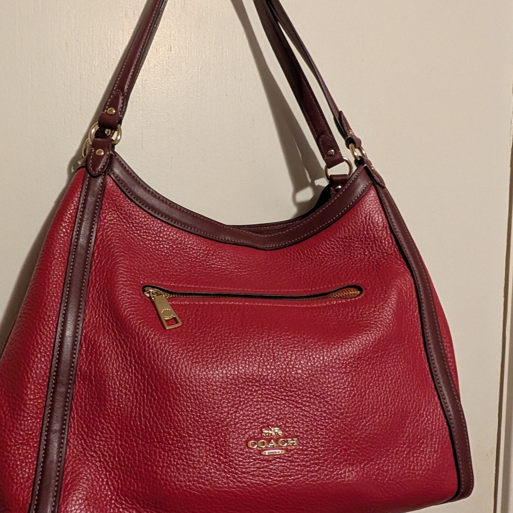 Coach Red Leather Shoulder Bag